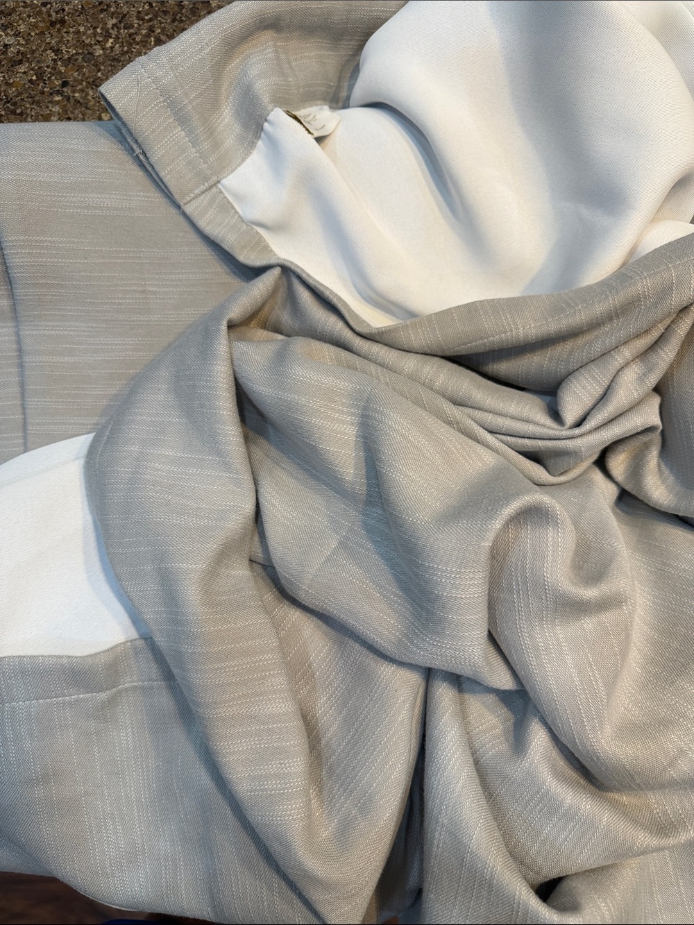 Threshold Light Gray Pinstripe Blackout Curtains